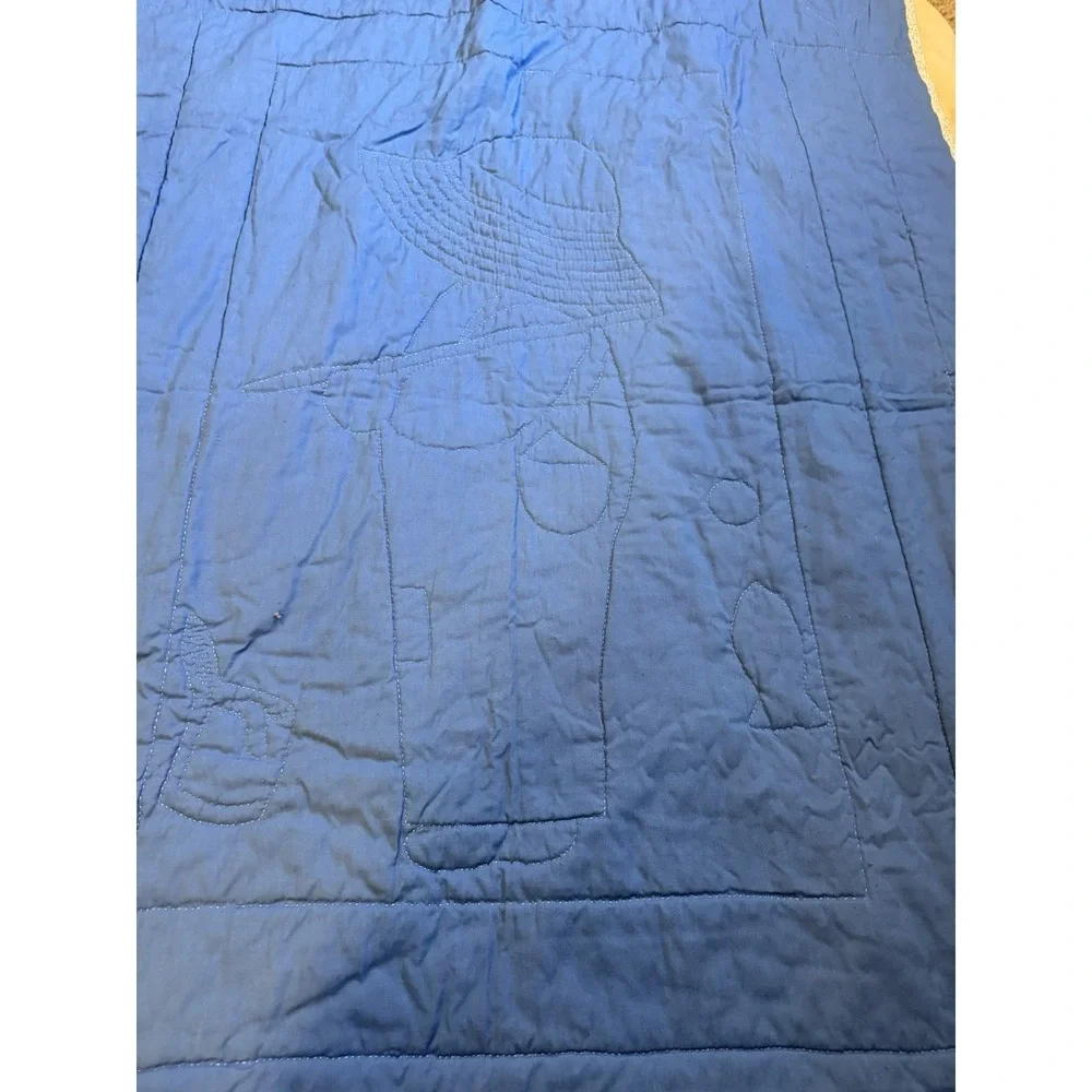 Vintage Handmade Cottage Core Fisherman Baby Toddler Nursery Quilt